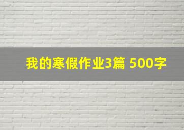 我的寒假作业3篇 500字